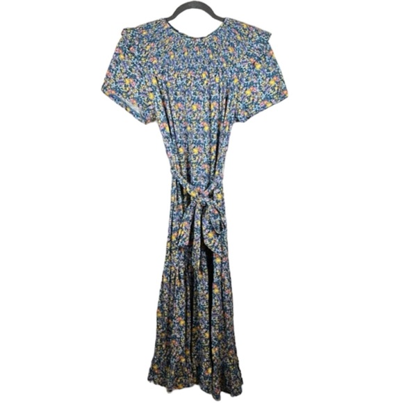 Boden Petite Smocked Yoke Jersey Floral Midi Dress Size 8P - Picture 4 of 12